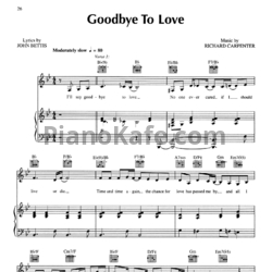 Ноты The Carpenters - Goodbye to love - предпросмотр