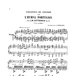 Ноты Луи Моро Готшалк - Variations de concert sur l’hymne portugais (Op. 91) - предпросмотр