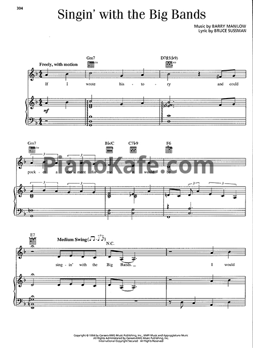 Ноты Barry Manilow - Singin' with the big bands - PianoKafe.com