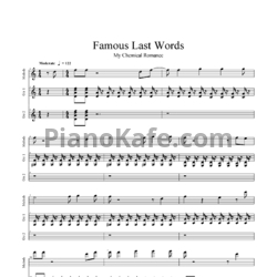 Ноты My Chemical Romance - Famous last words - предпросмотр