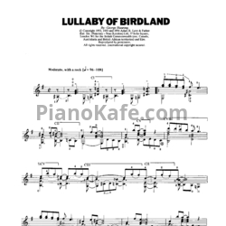 Ноты George Shearing - Lullaby of birdland (Arranged for classic guitar by John Duarte) - предпросмотр