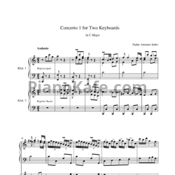 Ноты Antonio Soler - Concerto 1 in C (для 2 фортепиано) - предпросмотр
