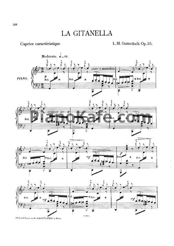 Ноты Луи Моро Готшалк - La gitanella (Op. 35) - PianoKafe.com