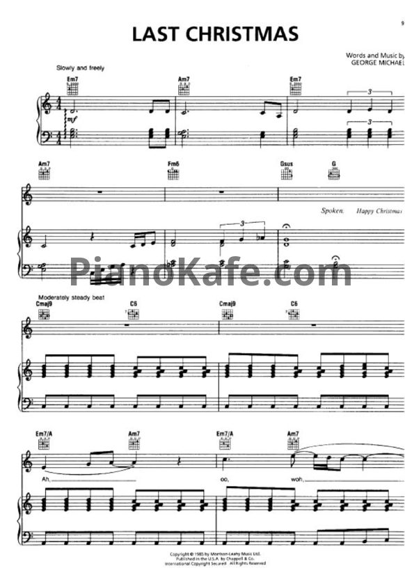 Ноты Wham! - Last Christmas - PianoKafe.com