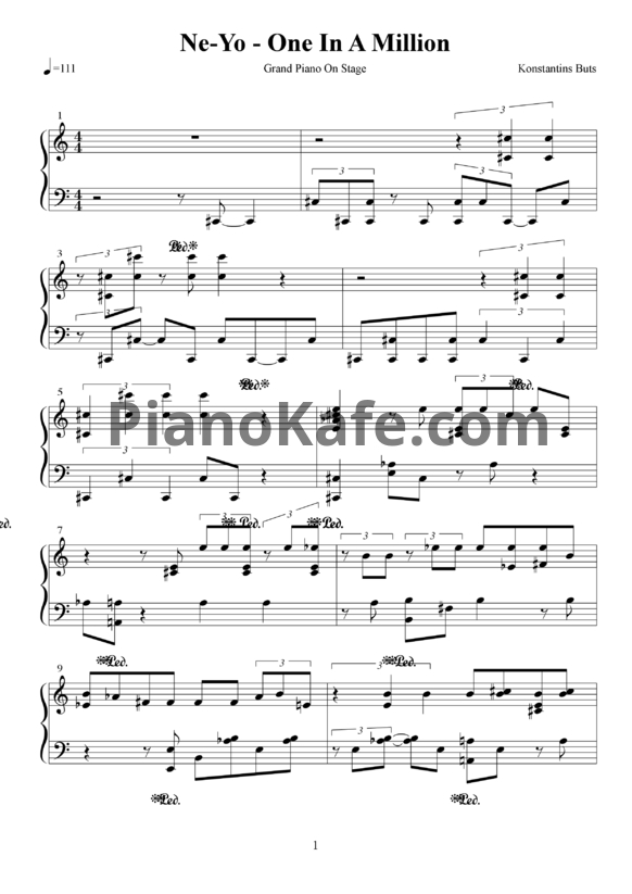 Ноты Ne-Yo - One in a million - PianoKafe.com