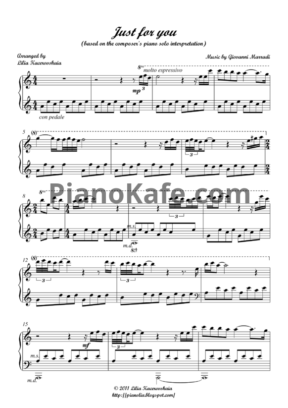 Ноты Giovanni Marradi - Just for you - PianoKafe.com