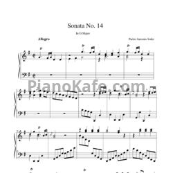 Ноты Antonio Soler - Sonata 14 in G major - предпросмотр