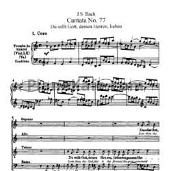 Ноты И. Бах - Кантата №77 "Du sollt gott, deinen herren, lieben" (BWV 77) - предпросмотр