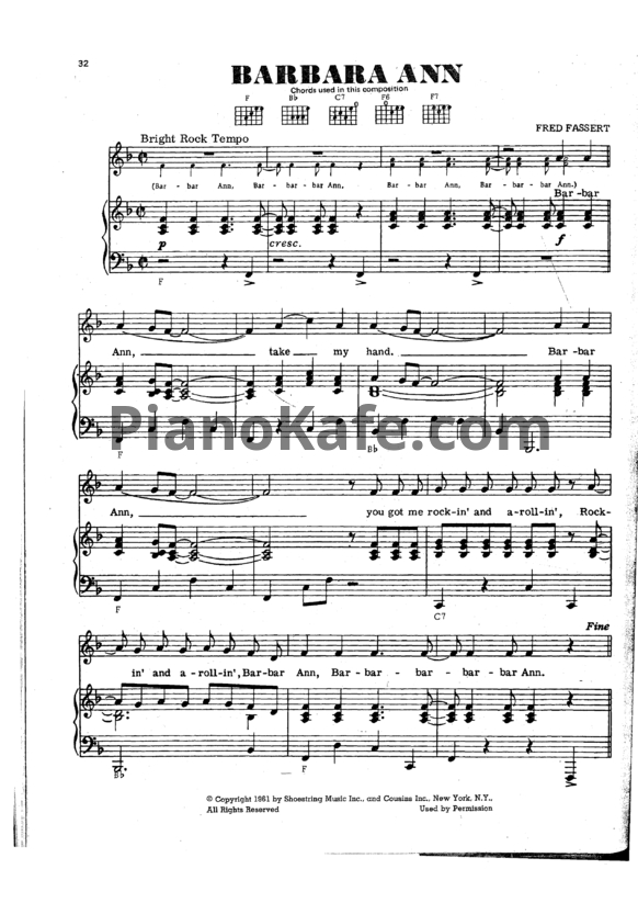 Ноты The Beach Boys - Barbara Ann - PianoKafe.com