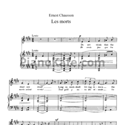 Ноты Эрнест Шоссон - Chansons de Miarka. Les morts (Op. 17) - предпросмотр