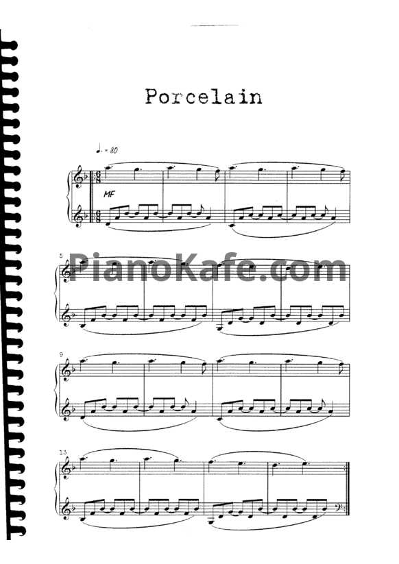 Ноты Helen Jane Long - Porcelain - PianoKafe.com