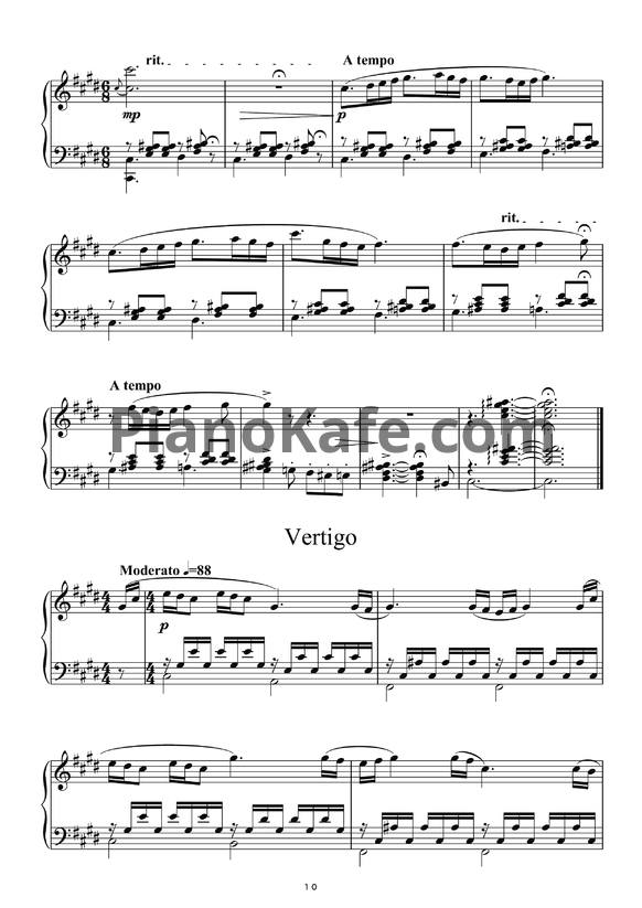 Ноты Ilya Beshevli - Vertgo - PianoKafe.com