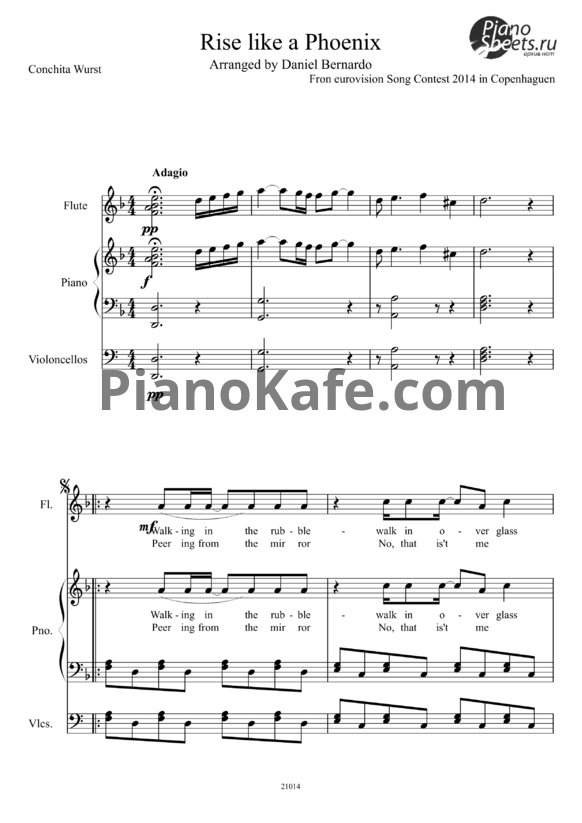 Ноты Conchita Wurst - Rise like a phoenix (Версия 2) - PianoKafe.com
