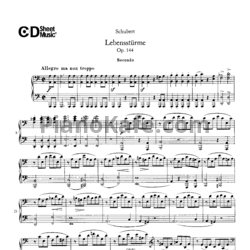 Ноты Франц Шуберт - Lebensstürme (Op. 144) для фортепиано в 4 руки - предпросмотр