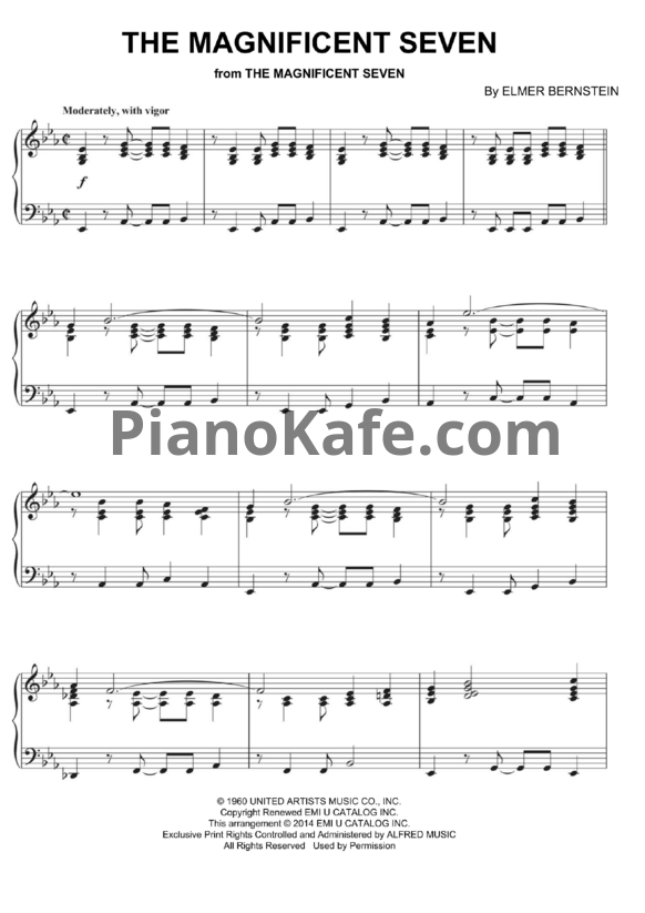 Ноты Elmer Bernstein - The magnificent seven - PianoKafe.com