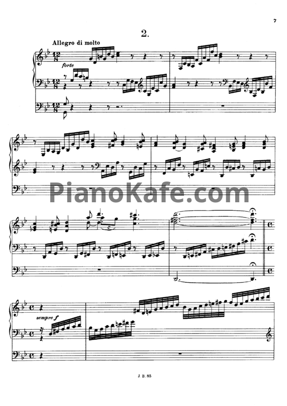Ноты И. Брамс - Прелюдия и фуга для органа соль минор (WoO 10) - PianoKafe.com