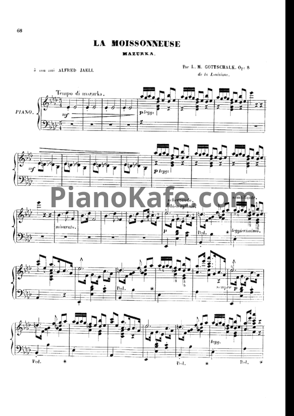 Ноты Луи Моро Готшалк - La Moissonneuse (Op. 8) - PianoKafe.com