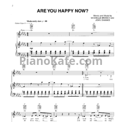 Ноты Michelle Branch - Are you happy now - предпросмотр