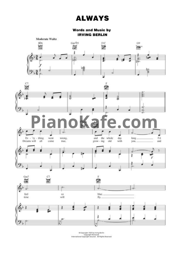 Ноты Irving Berlin - Always - PianoKafe.com
