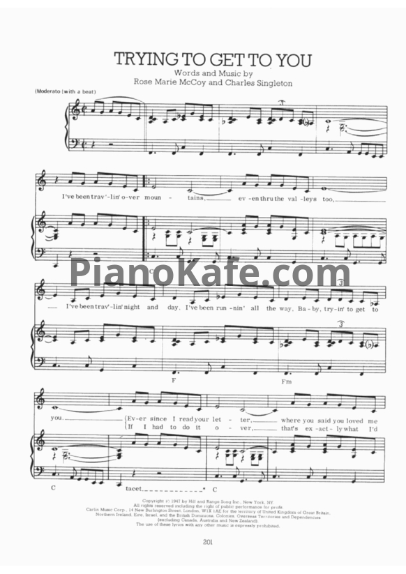 Ноты Elvis Presley - Trying to get to you - PianoKafe.com