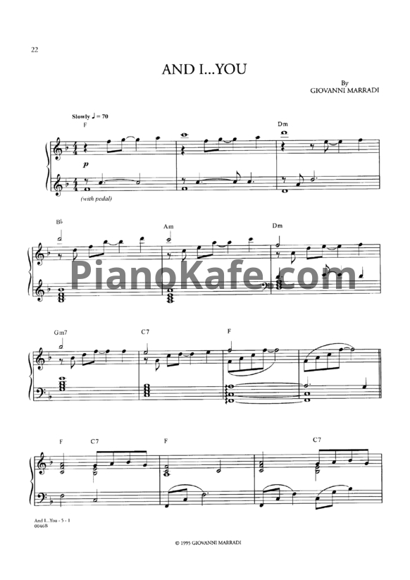 Ноты Giovanni Marradi - And I... You - PianoKafe.com