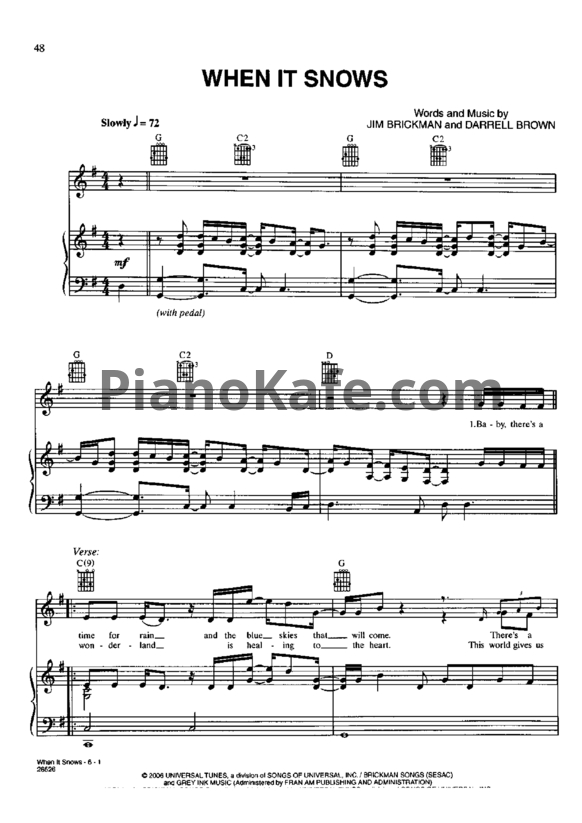 Ноты Jim Brickman - When it shows - PianoKafe.com