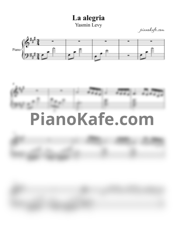 Ноты Yasmin Levy - La alegria - PianoKafe.com