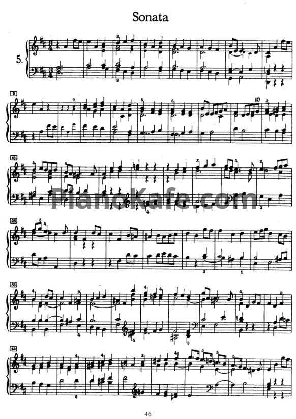 Ноты И. Бах - Соната (BWV 963) - PianoKafe.com