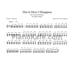 Ноты My Chemical Romance - This is how I disappear (Intro) - предпросмотр