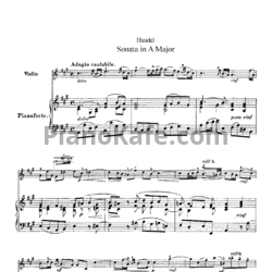 Ноты Георг Гендель - Соната ля мажор - предпросмотр