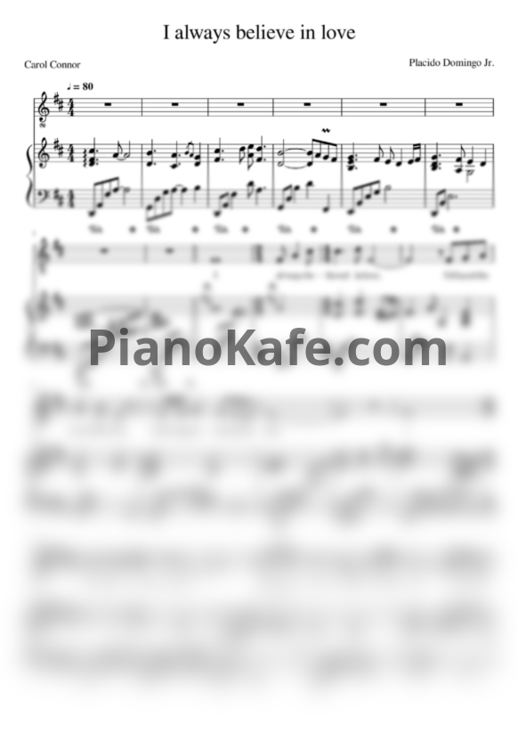 Ноты Placido Domingo - I always believed in love - PianoKafe.com