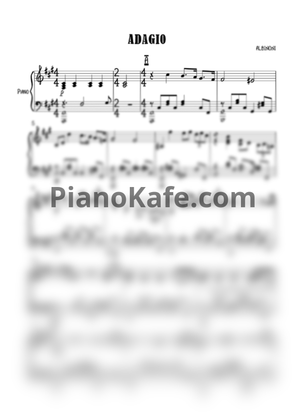 Ноты Lara Fabian - Adagio (Версия 3) - PianoKafe.com