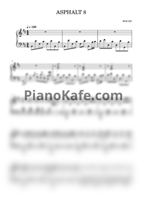 Ноты MACAN - ASPHALT 8 - PianoKafe.com