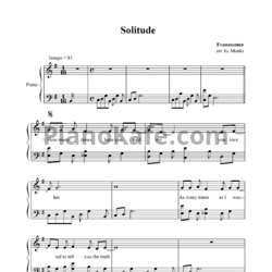 Ноты Evanescence - Solitude - предпросмотр