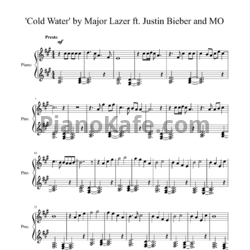 Ноты Major Lazer feat. Justin Bieber & MØ - Cold water - предпросмотр