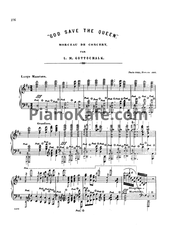 Ноты Луи Моро Готшалк - God save the queen (Op. 41) - PianoKafe.com