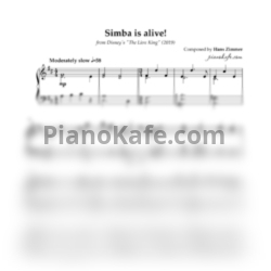 Ноты Hans Zimmer - Simba is alive! - предпросмотр