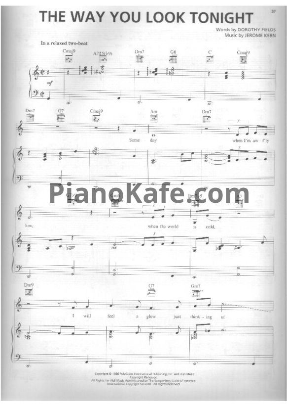 Ноты Tony Bennett - The way you look tonight - PianoKafe.com