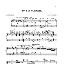 Ноты Oskar Peterson - Isn't it romantic - предпросмотр
