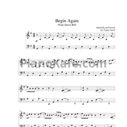 Ноты Taylor Swift - Begin again - предпросмотр