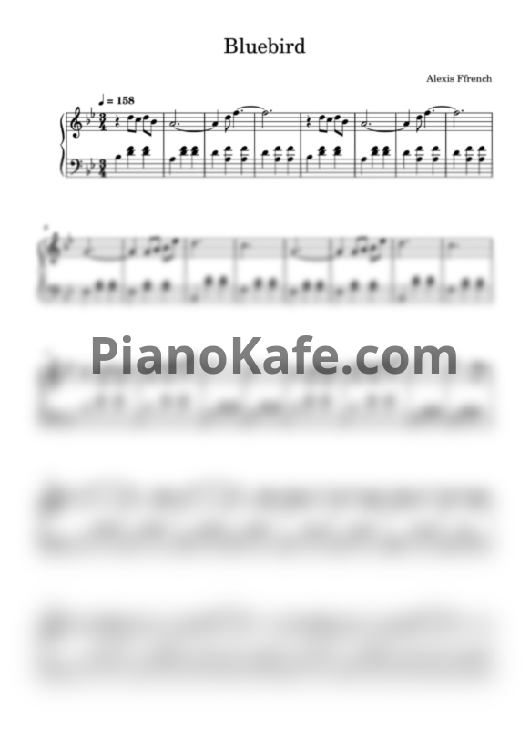 Ноты Alexis Ffrench - Bluebird - PianoKafe.com