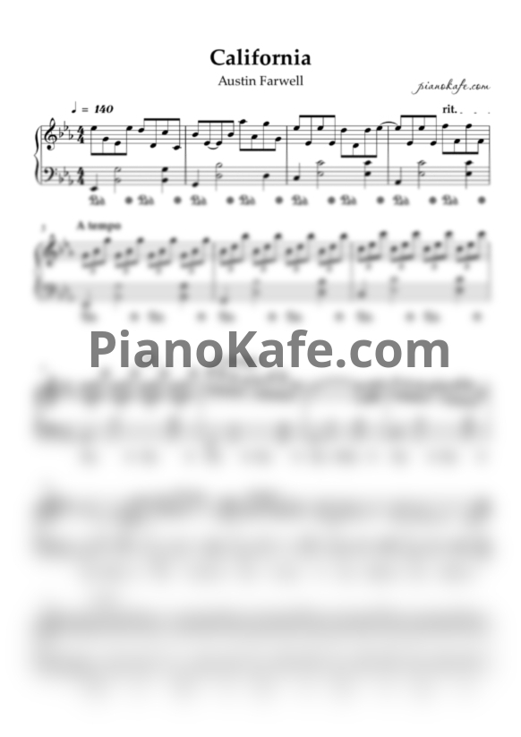 Ноты Austin Farwell - California - PianoKafe.com