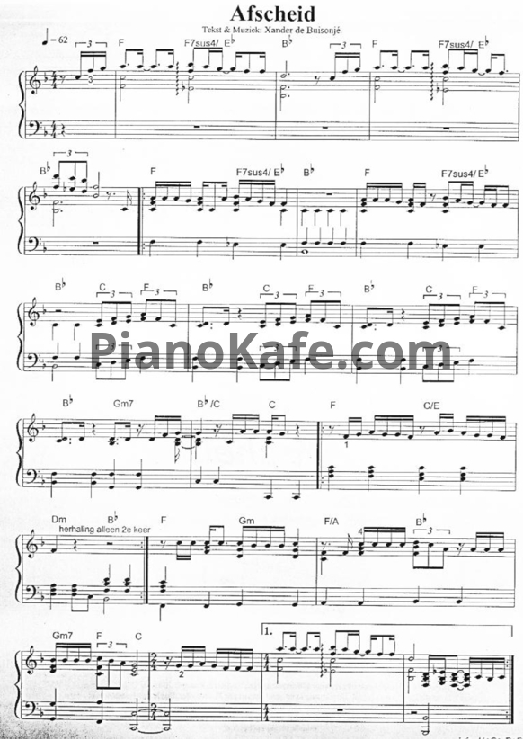 Ноты Volumia! - Afscheid - PianoKafe.com