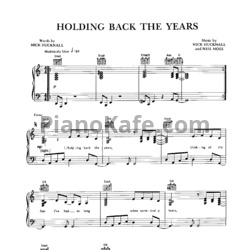 Ноты Simply Red - Holding back the years - предпросмотр