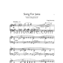 Ноты Greg Maroney - Song for Jana - предпросмотр
