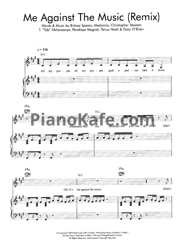 Ноты Britney Spears - In the zone (Книга нот) - PianoKafe.com