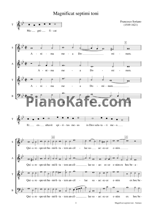 Ноты Ф. Сориано - Magnificat septimi toni - PianoKafe.com