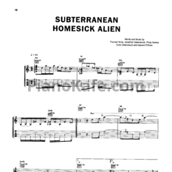 Ноты Radiohead - Subterranean homesick alien - предпросмотр