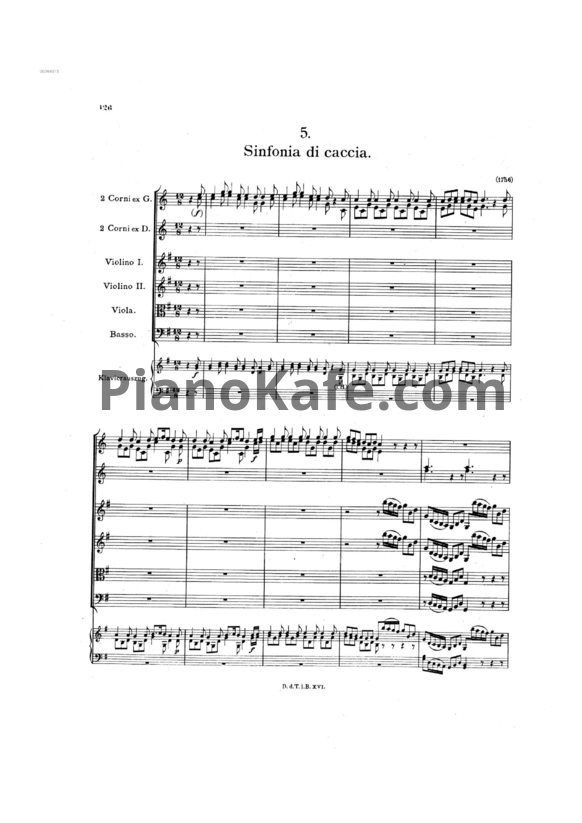 Ноты Леопольд Моцарт - Sinfonia di caccia соль мажор (Партитура) - PianoKafe.com