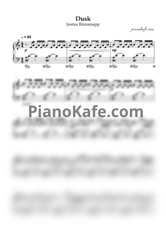 Ноты Justus Rümenapp - Dusk - PianoKafe.com